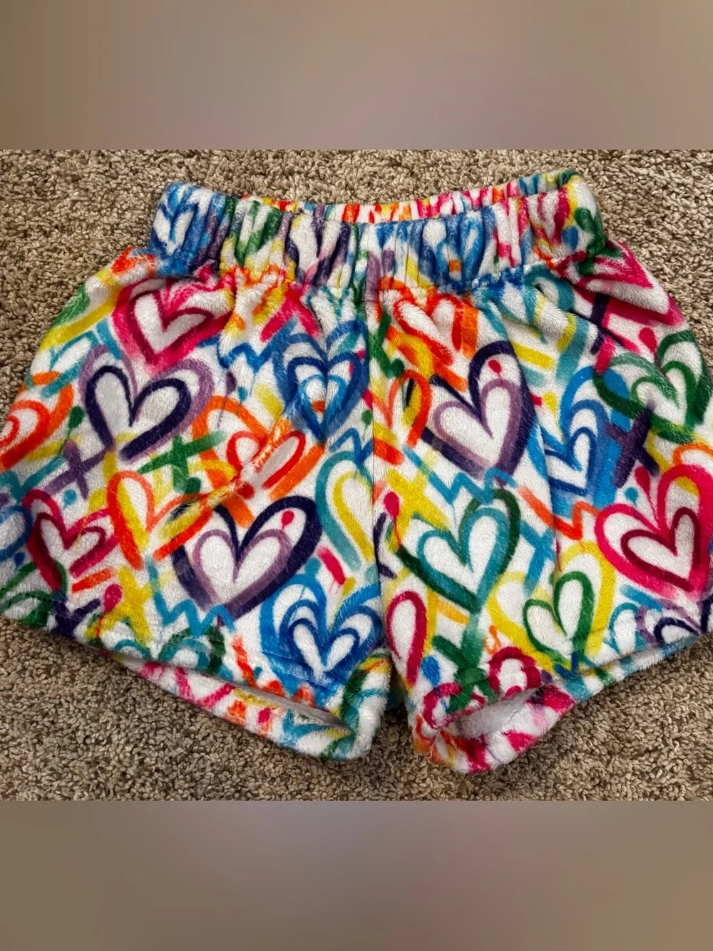 ISCREAM Corey Paige Hearts Plush shorts. Size S.